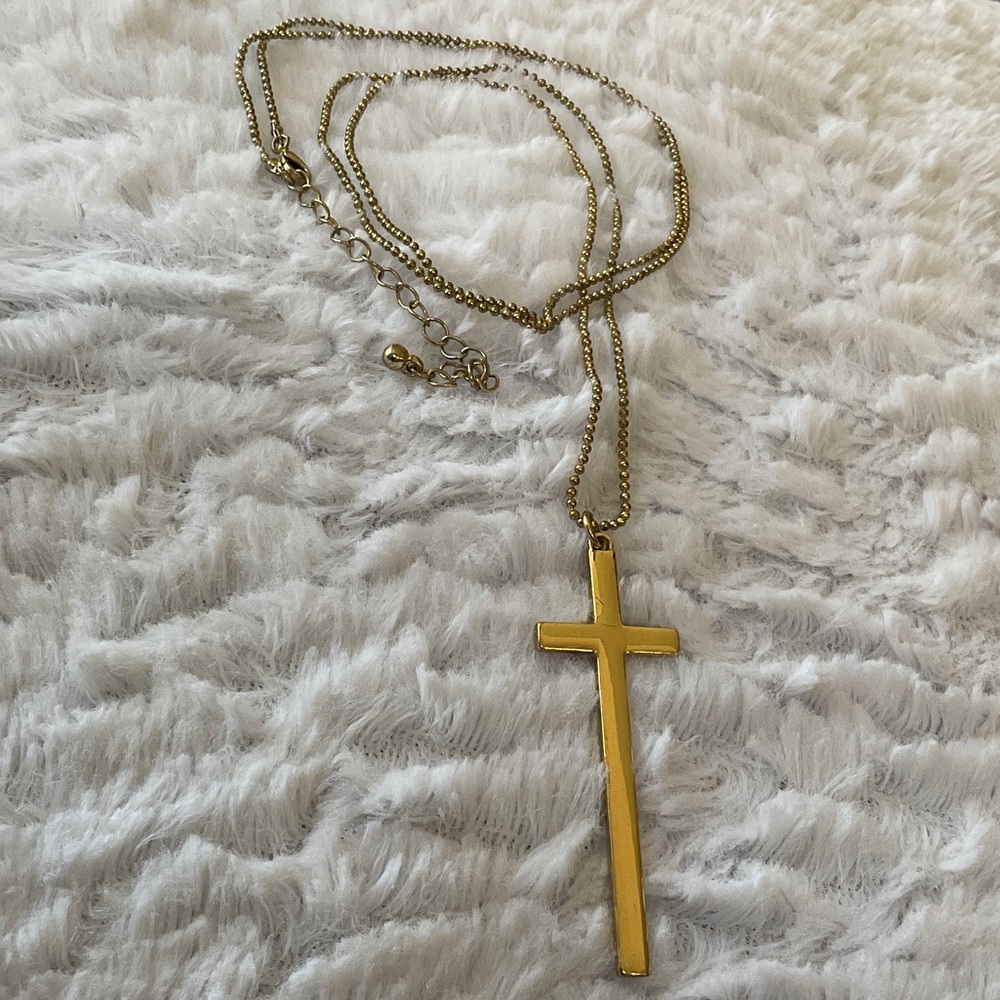 Gold Cross Pendant Necklace